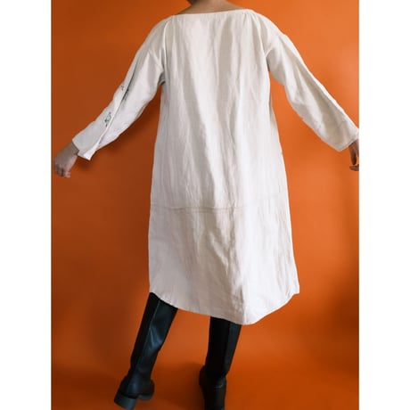 eski. × 画楽　hand paint linen dress "birds"