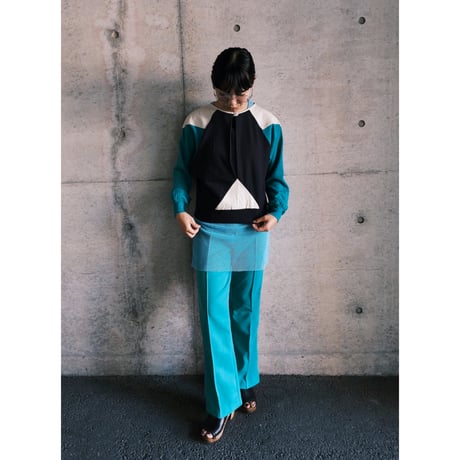LANA VERGINE wool × “△” leather tops