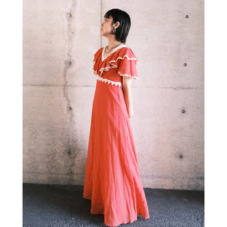 pin dot frill dress