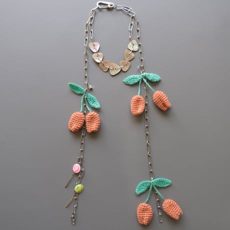 eski. original shell chain necklace "cherry"