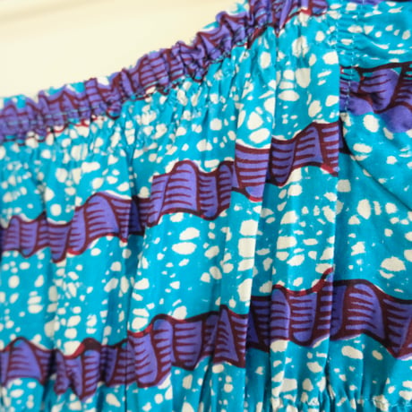 African batik designed dress “blue×purple”