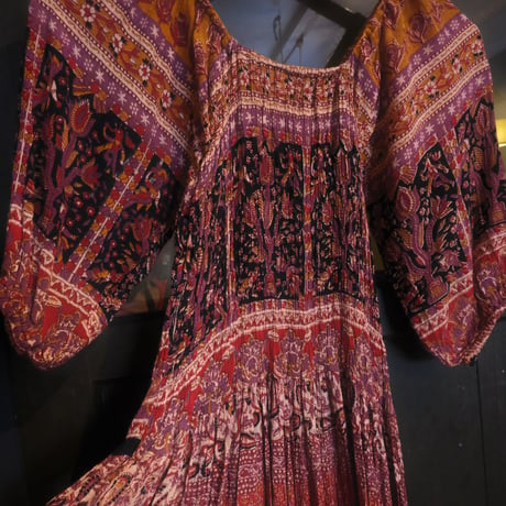 paisley shirring dress