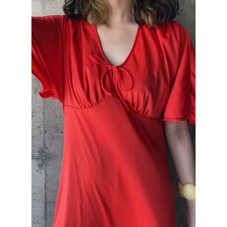 poly long dress "red"