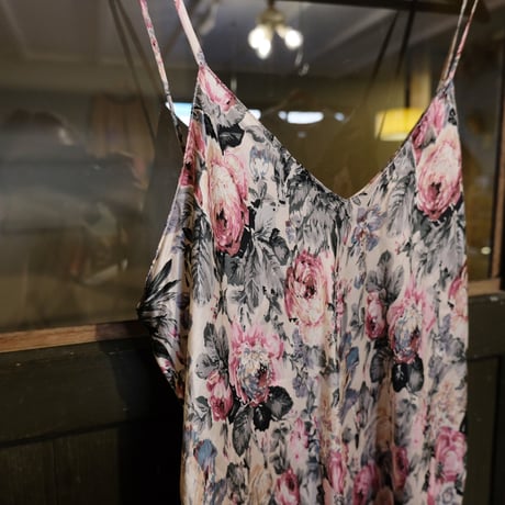 back cross design floral cami dress