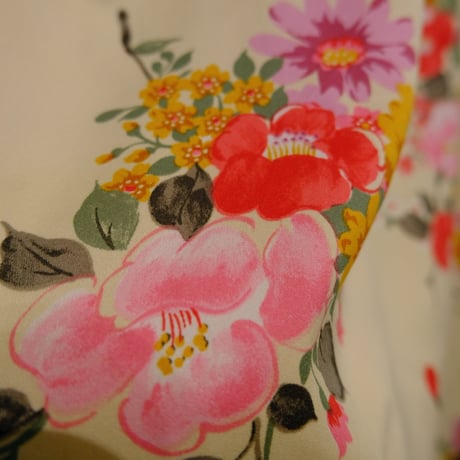 70s oriental mood floral dress