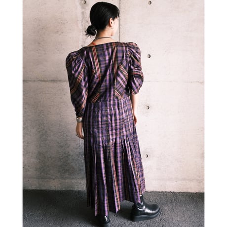 tyrol dress "check × purple"