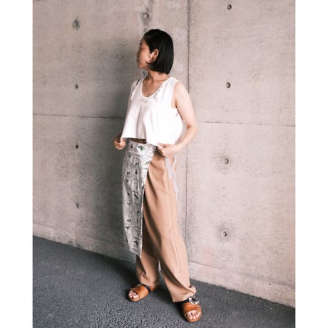 2 tuck pants / beige