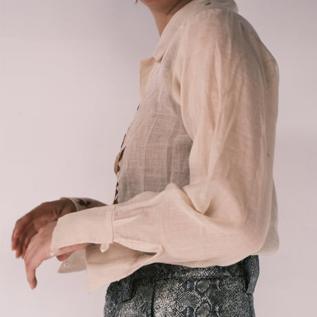 see-through embroidery shirt