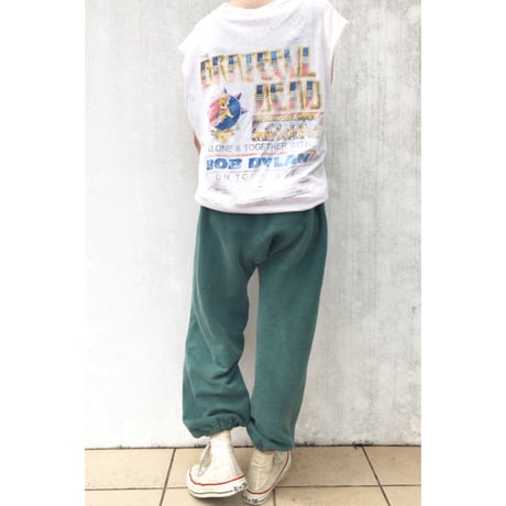 60s〜 unknown vintage / fade green sweat pants