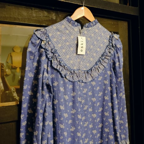 70s cotton flower dresss