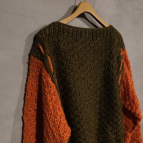 orange × brown hand knit