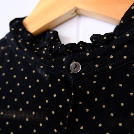 see-through dot frill blouse