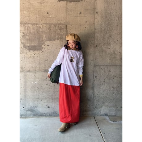 poly long dress "red"