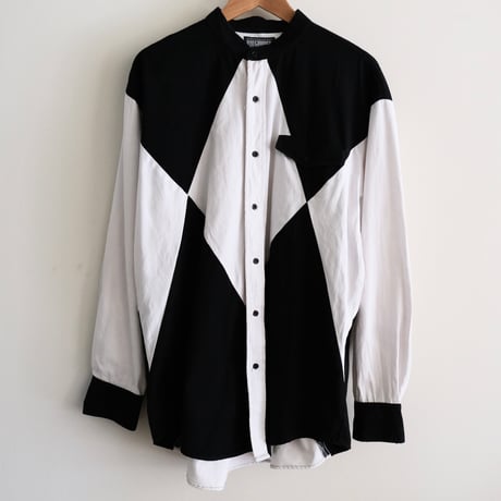monotone stand collar shirt