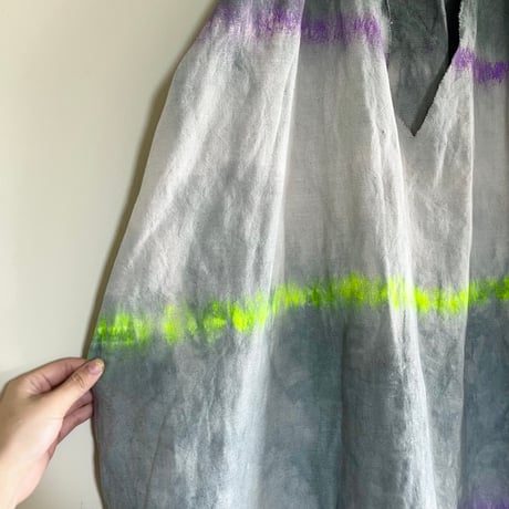 eski.  original dress / overdye × hand paint "border"