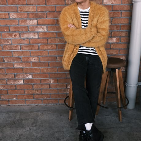 "BAA COSTUME MFG." / king  mohair  sweater / mustard