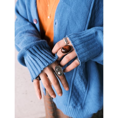 acryl knit cardigan / dull blue