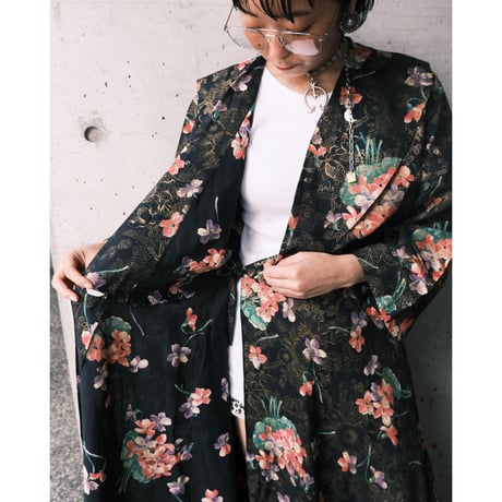 floral print black wrap dress