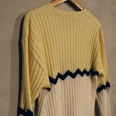 gizagiza knit / cream yellow × white