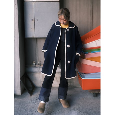 〜60s vintage navy wool poncho