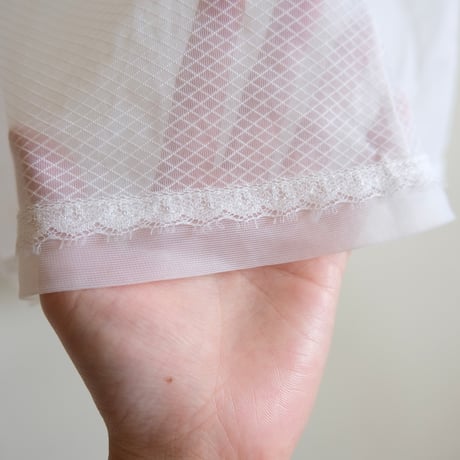 White flower designed lingerie with lace and ribbon