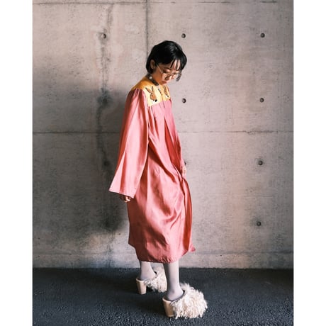 eski. remake / acetate gown with rabbit patch