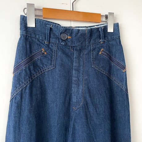 70s gaucho denim pants