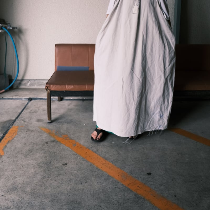 eski.エスキ　リメイクリネンドレス　ホワイト　ヴィンテージ　ワンピース eski. original remake linen dress / white / pl
