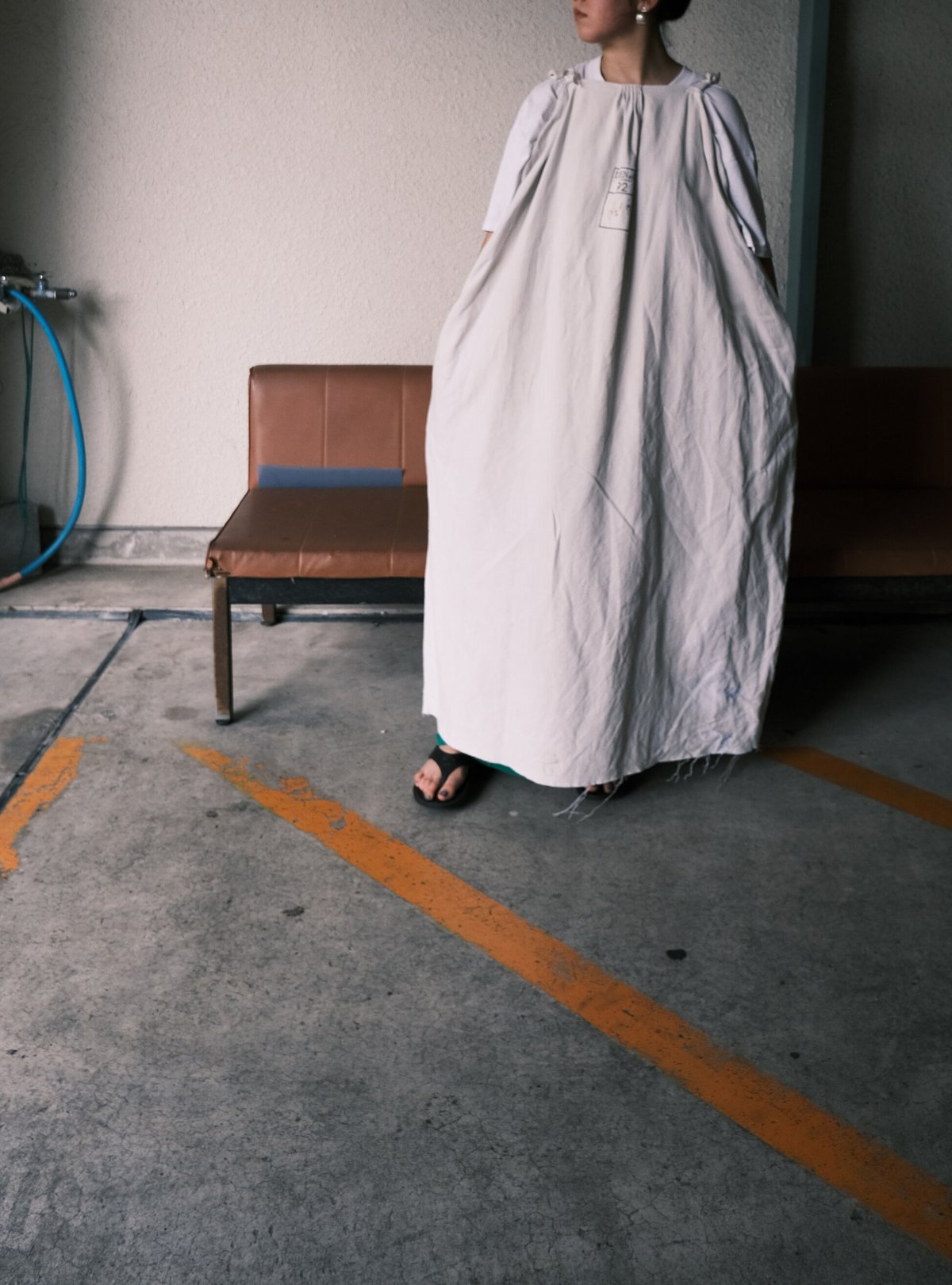eski. original remake linen dress / white / pl