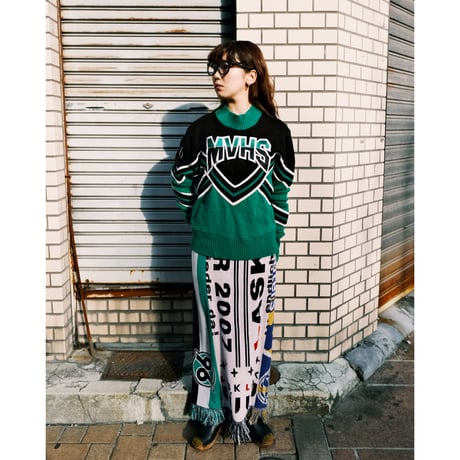 cheer knit / green × black
