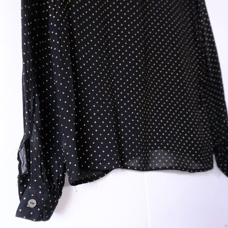 see-through dot frill blouse