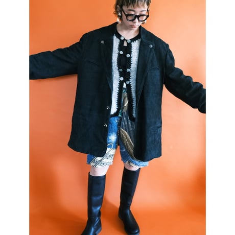 Tyrolean leather jacket / black