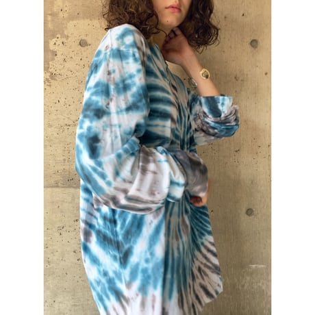tie-dye long-sleeve tee "Blue"