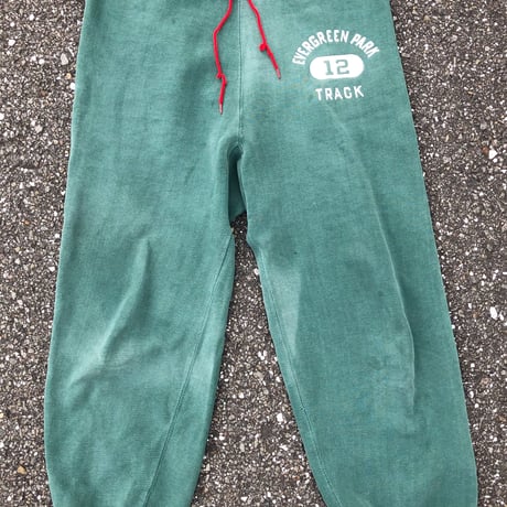 60s〜 unknown vintage / fade green sweat pants