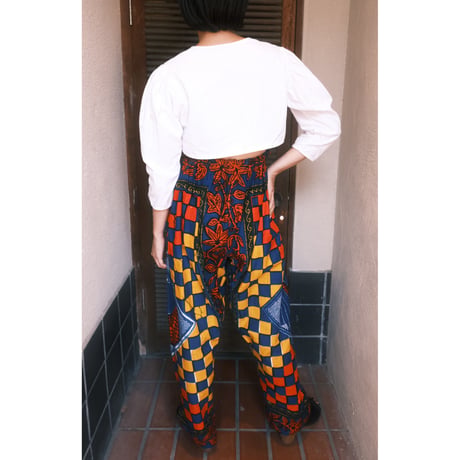 African batik pants / bag motif