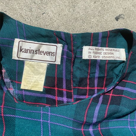 〜80s karin stevens/long check dress