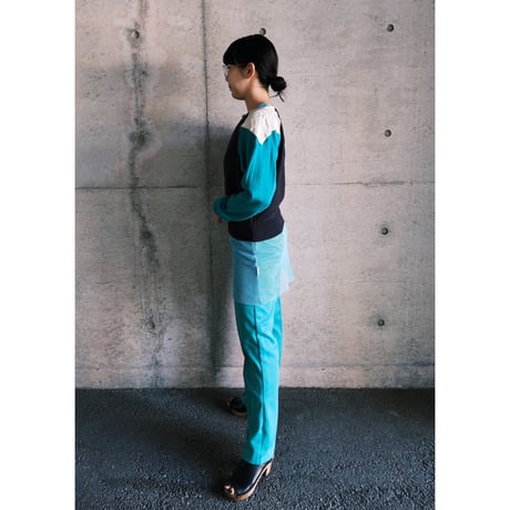 LANA VERGINE wool × “△” leather tops
