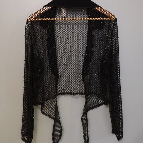 mesh cardigan with collar