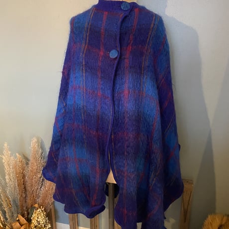 LOCHARRON / mohair check cape