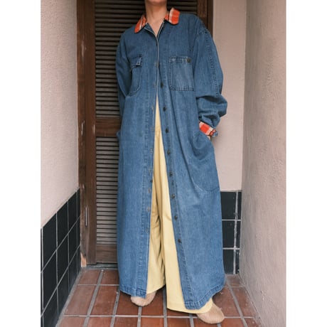denim long coat