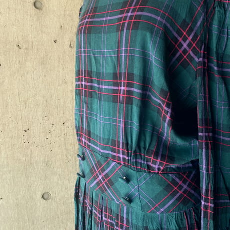 〜80s karin stevens/long check dress