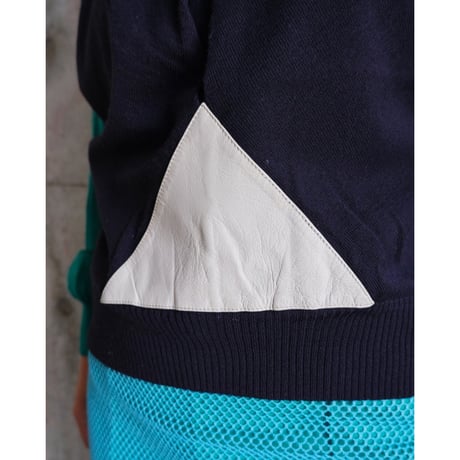 LANA VERGINE wool × “△” leather tops