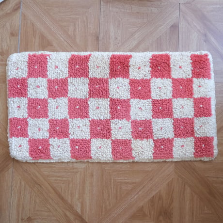 vintage rug "block check"