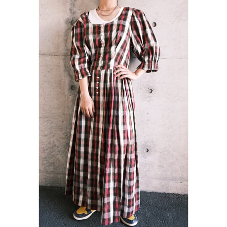 Tyrol dress "pink × check"