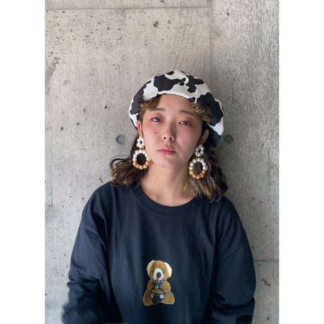 momapatchwork / béret " black×cow "