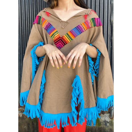 fringe poncho with animal