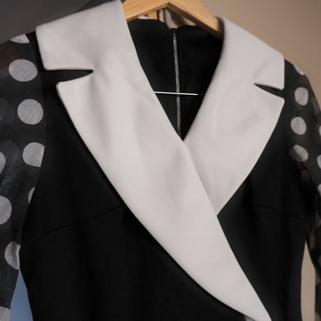 70s vintage / see-through polka dot dress