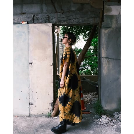 tie-dye embroidery dress