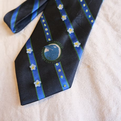 "繕う" collaboration beads embroidery necktie "flower×bird"