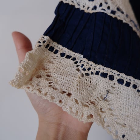 cotton × lace dress / navy